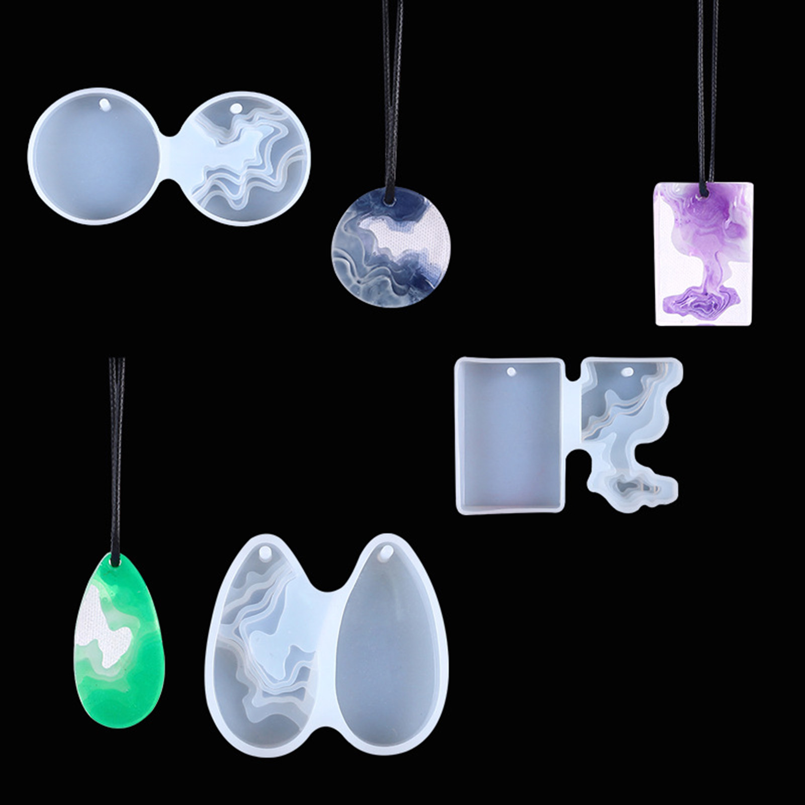 Geode Mold Silicone - 3 adet DIY Kristal Kalıp Seti
