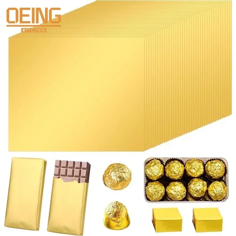 Gold Foil Flakes - 100 adet büyük Dubai çikolata şeker
