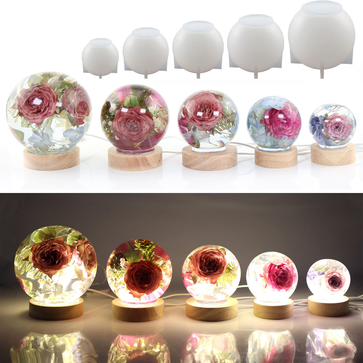 Resin Craft Ideas - 65-120mm Küre Topu silikon kalıp Kuru
