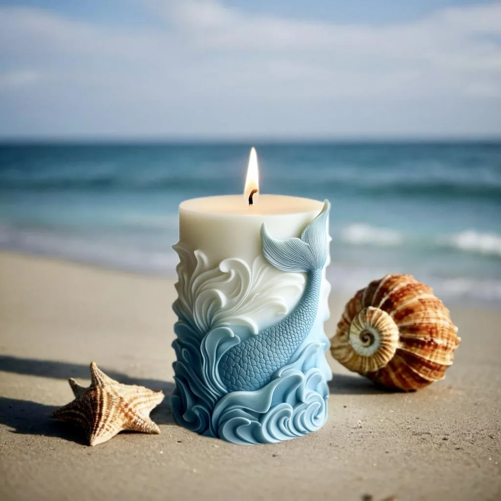 Resin Ocean Wave Mold - 2024 okyanus dalgası köpük silindirik mum
