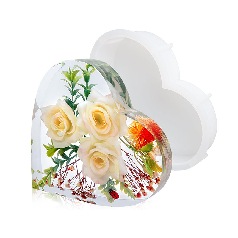 Flower Preservation Resin - Büyük Kalp Epoksi Reçine Kalıp Çiçek