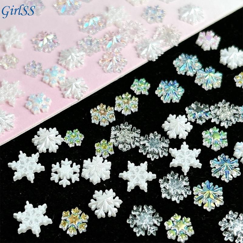 Resin Glitter Pack - 1 Takım Çeşitli Beyaz Işıltılı Kar