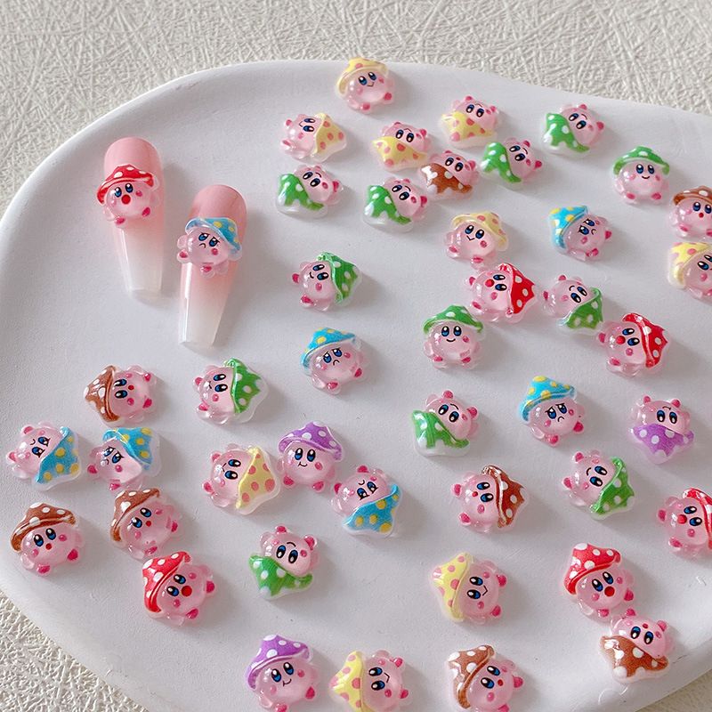 Crafting Resin - 2/10/20 adet Kirby Tırnak Takıları 3D