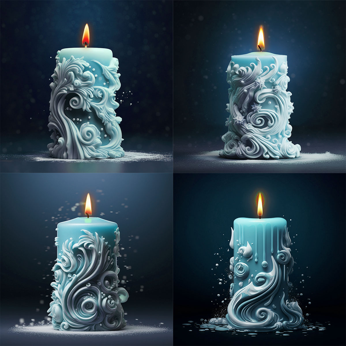 Resin Ocean Wave Mold - Geometri Oyma Silindirik Silikon Mum Kalıp