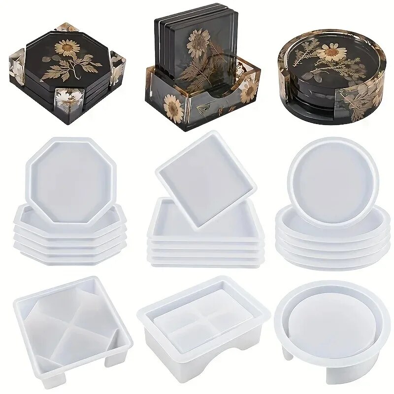 Gold Foil Flakes - Coaster Reçine Kalıp Seti 1 adet