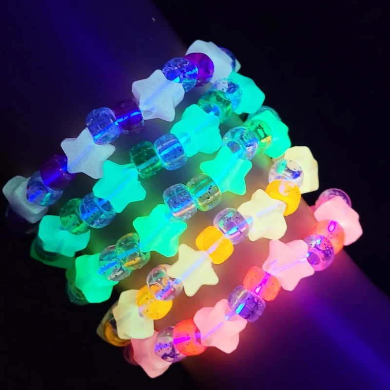 Resin Glitter Pack - 5'li Glow yıldız kandi bilezik seti,