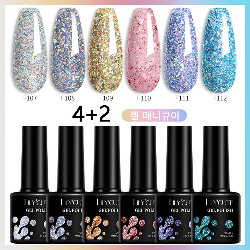 Resin Glitter Pack - LILYCUTE 7ml 6 adet/takım Glitter jel