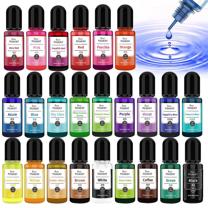 Resin Dye Alcohol - 24 renk sanat mürekkep alkol reçine