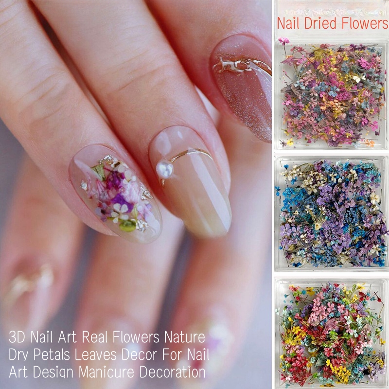 Dried Flower Bulk - Karışık Küçük Kurutulmuş Çiçekler Nail Art