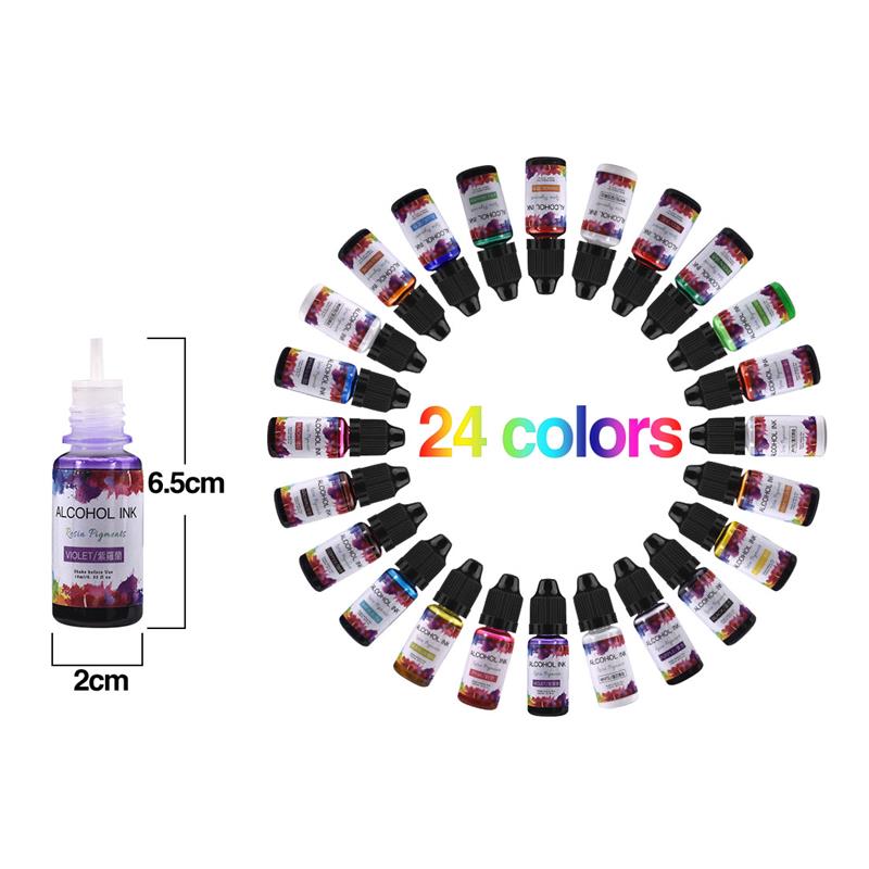 24 renk/Set 10ml reçine Pigmen - Resin Dye Alcohol incelemesi ve fiyatı
