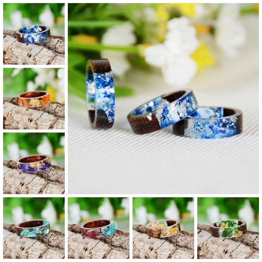 Yaratıcı Ahşap Reçine Yüzük Ka - Dried Flower Bulk incelemesi ve fiyatı