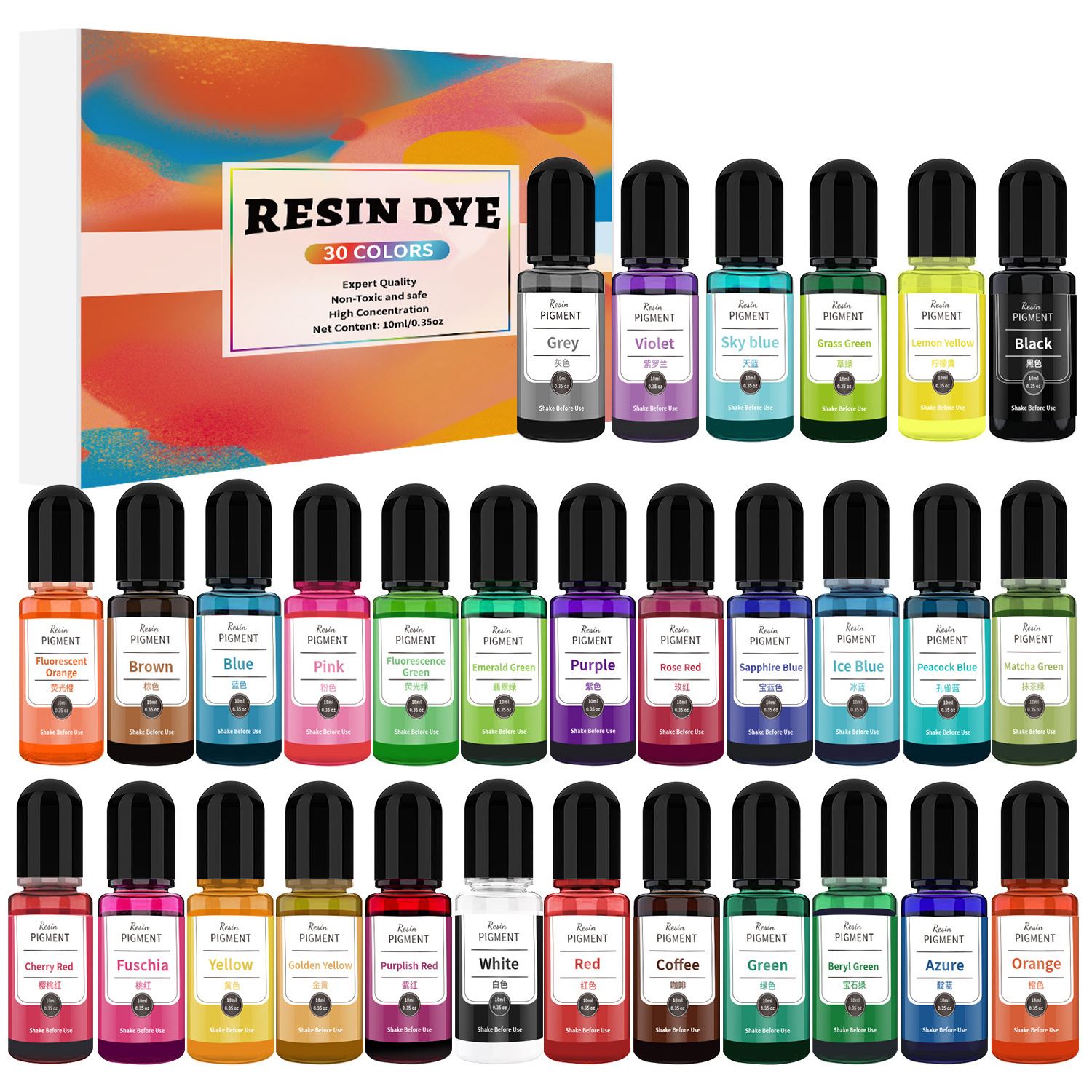 24/30 Renk Seti 10 ml Epoksi R - Resin Dye Alcohol incelemesi ve fiyatı