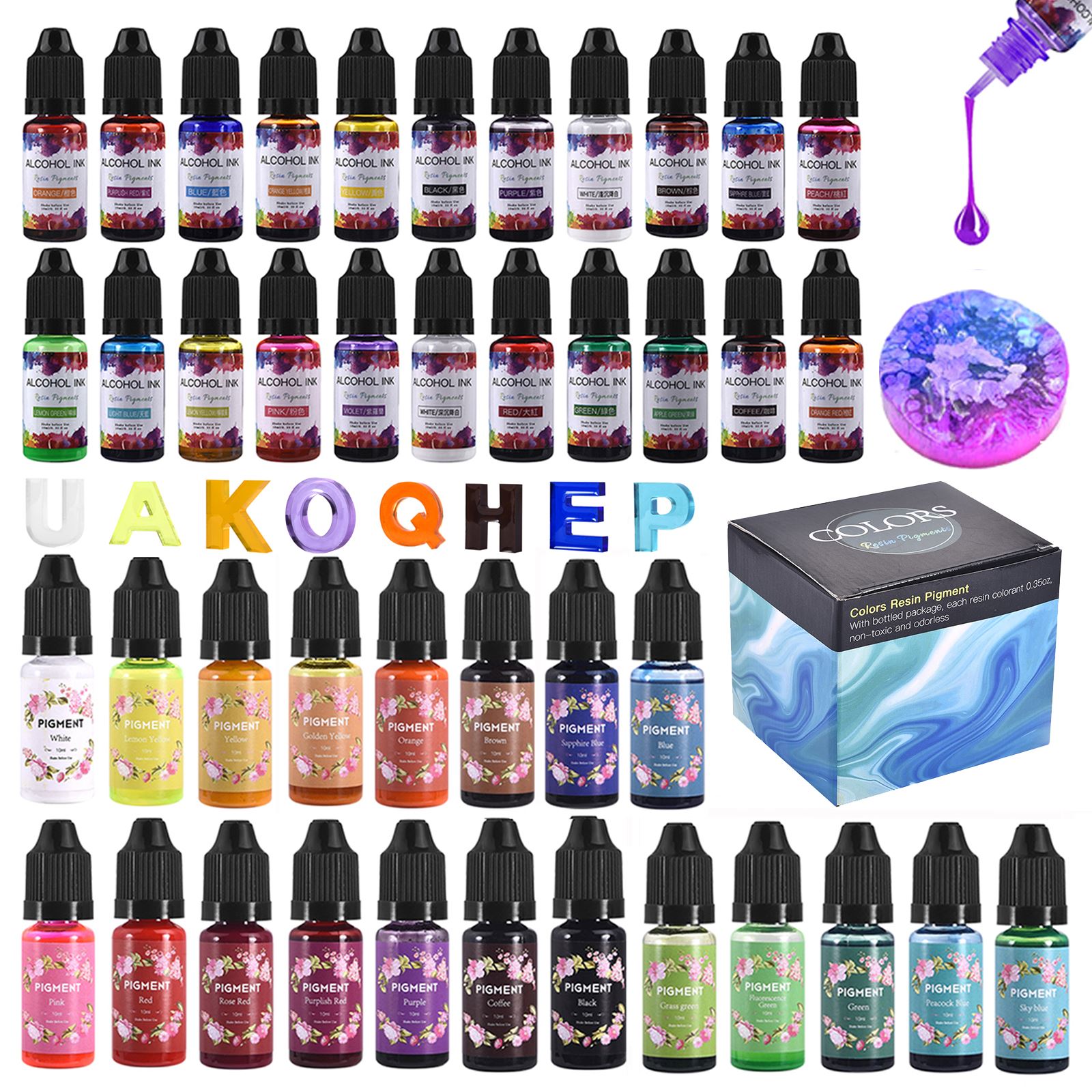 1 takım Reçine Pigment Kiti Sa - Resin Dye Alcohol incelemesi ve fiyatı